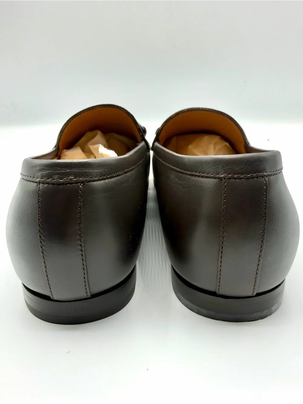 NIB Gucci Men’s GG Logo Monogram Jordaaan Brown Grey Horsebit Slip On Loafers
